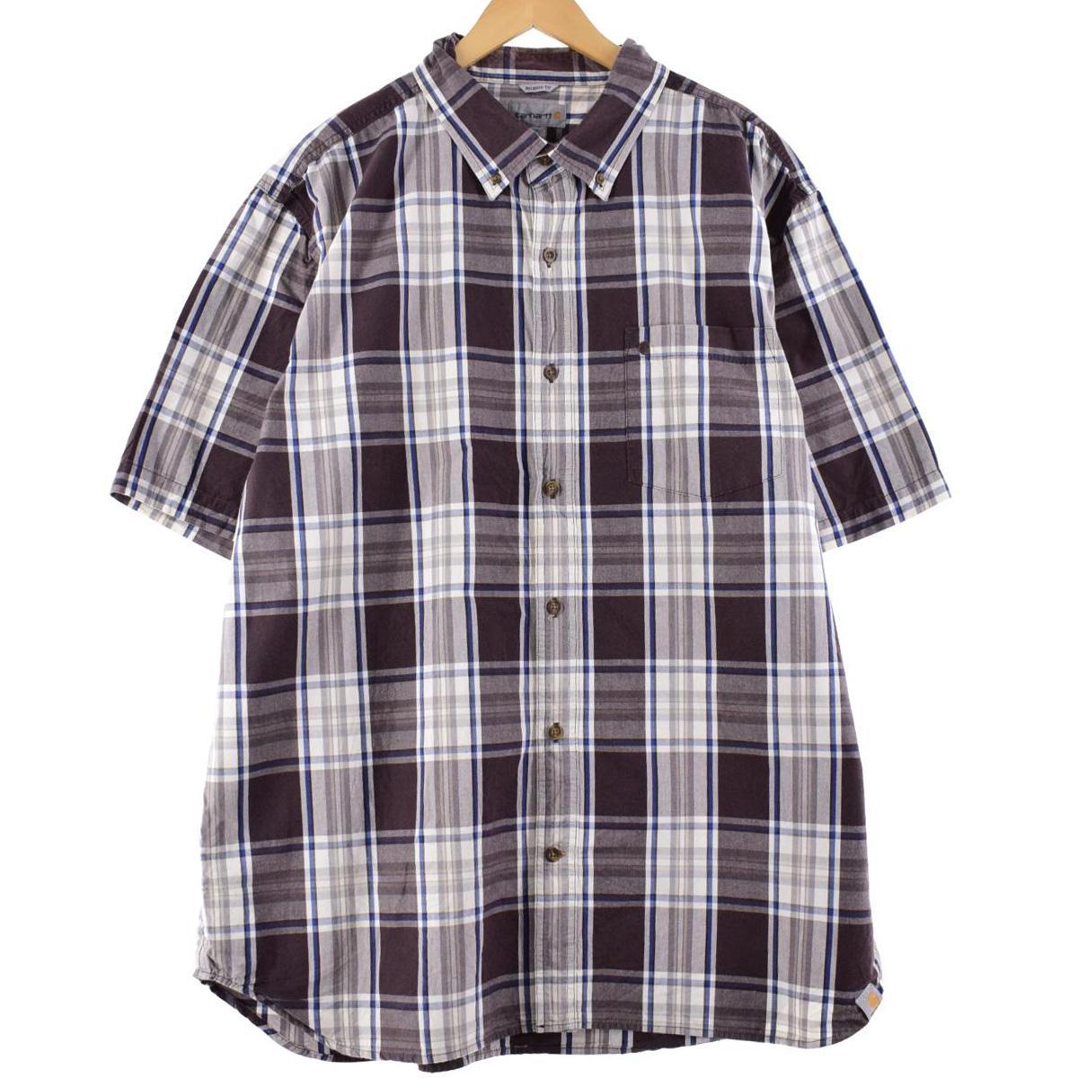古着 カーハート Carhartt RELAXED FIT 半袖 ボタンダウンチェックシャツ メンズXXL /eaa260552 【中古】 【220609】 【LP2311】