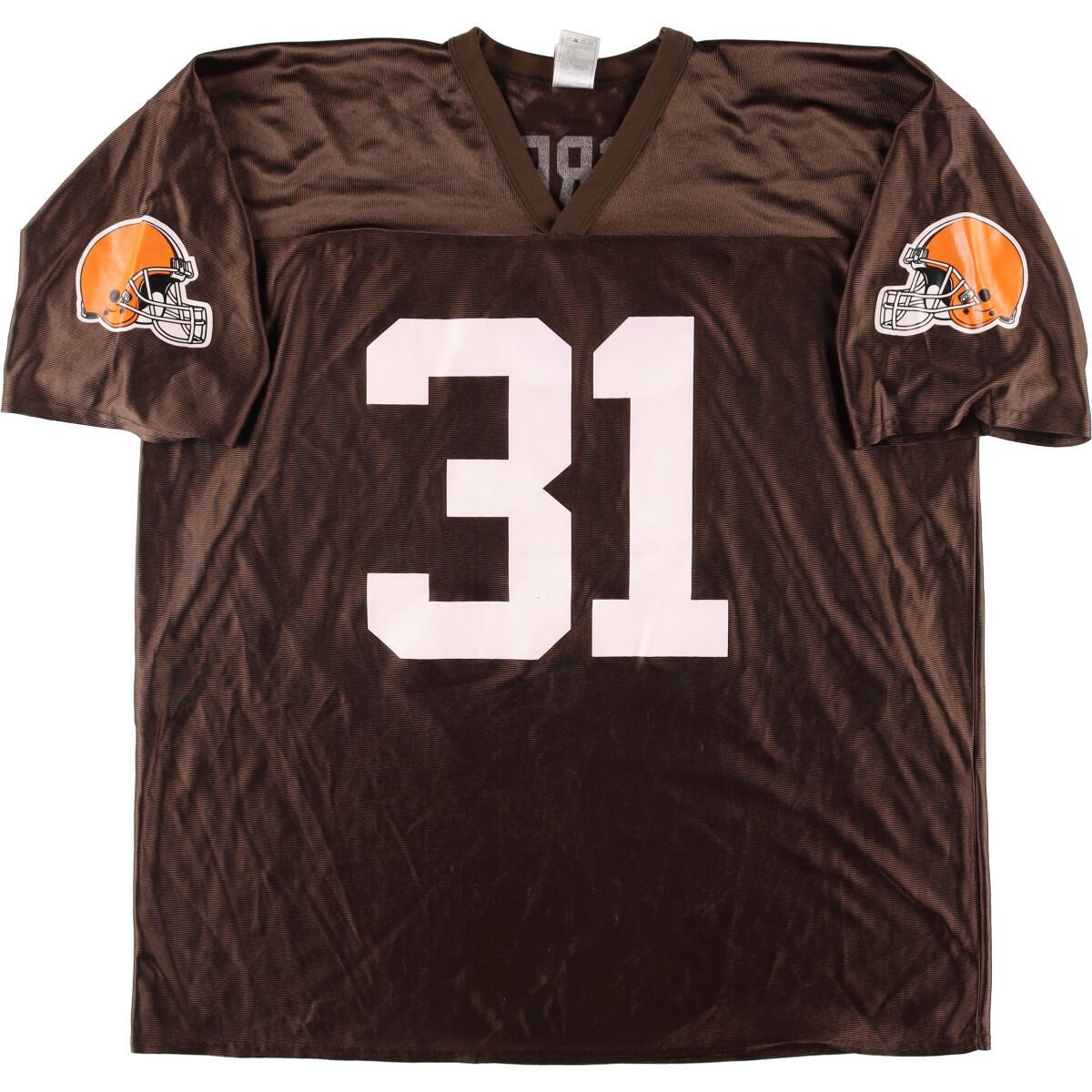 古着 NFL CLEVELAND BROWNS クリーブランド ブラウンズ Vネック ナンバリング ゲームシャツ レプリカユニフォーム メンズXXL /eaa261113 【220617】