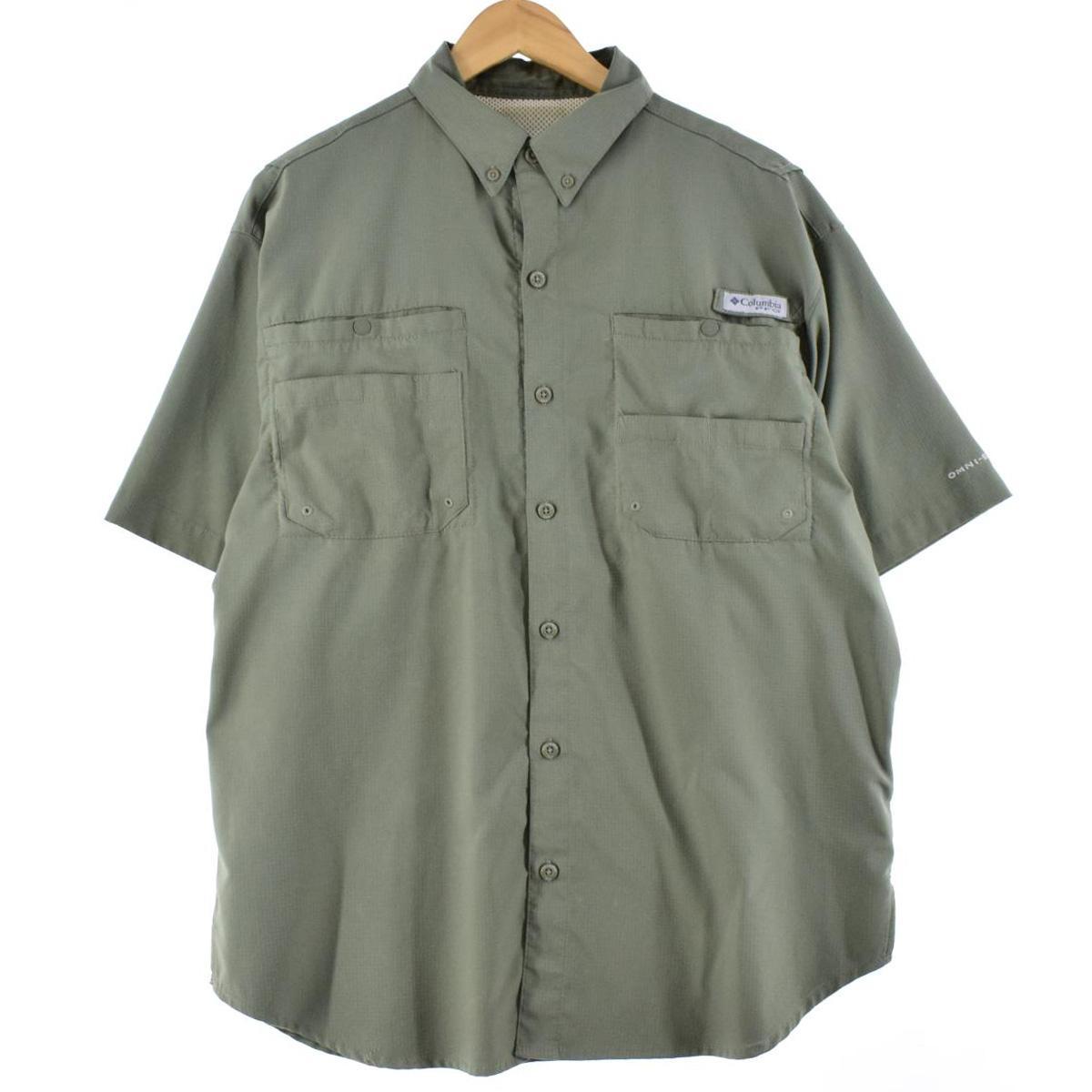 古着 コロンビア Columbia PFG OMNI-SHADE ボタンダウン 半袖 フィッシングシャツ メンズL /eaa266033 【中古】 【220704】