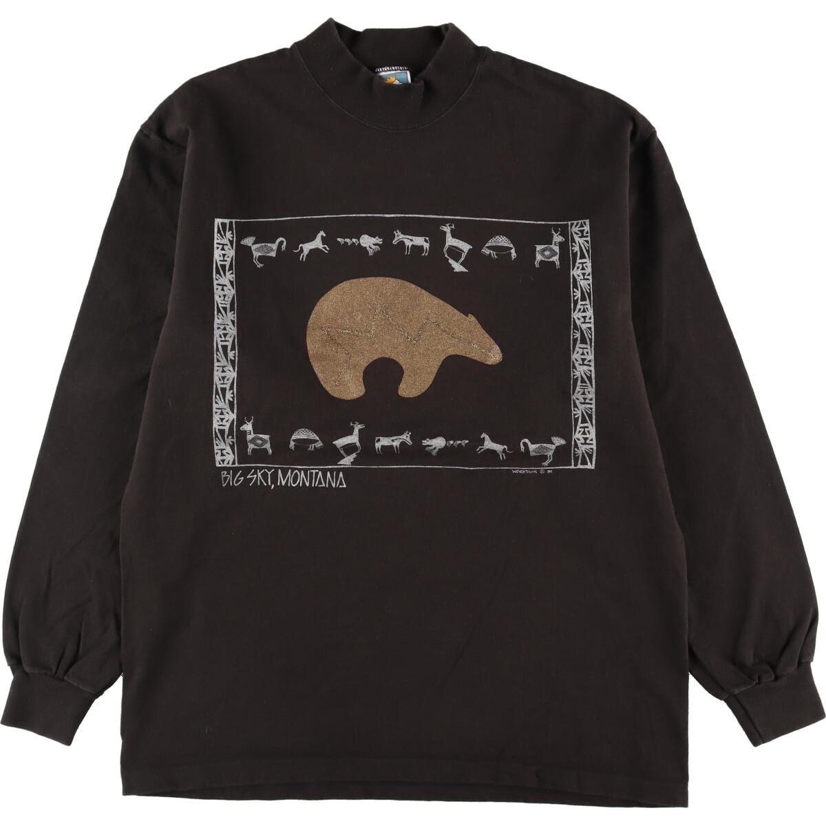 古着 anvil アニマル柄 ロングTシャツ ロンT USA製 メンズM /eaa266519 【中古】 【220701】