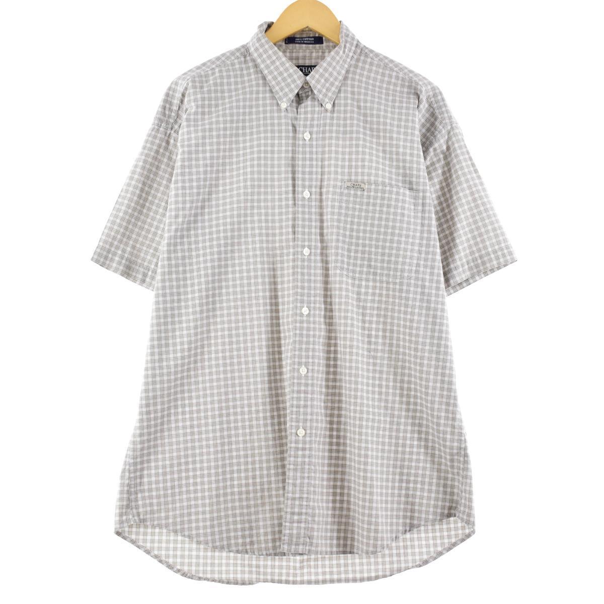 古着 90年代 ラルフローレン Ralph Lauren CHAPS チャップス 半袖 ボタンダウンチェックシャツ メンズXL ヴィンテージ /eaa270143 【中古】 【220716】