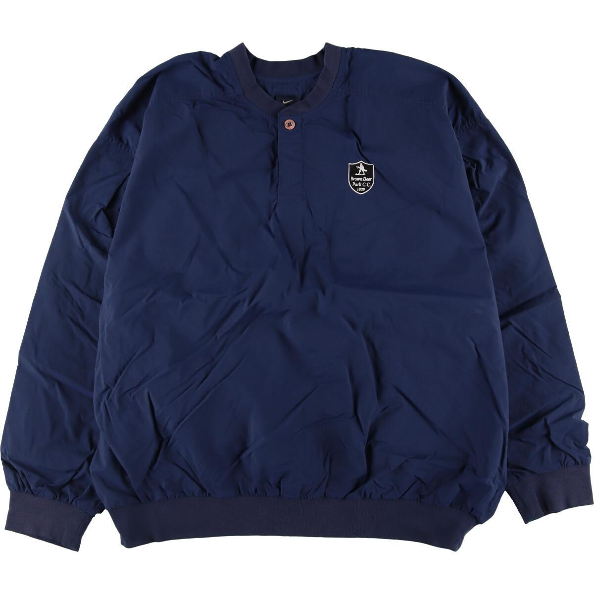 古着 ナイキ NIKE GOLF ゴルフ ヘンリーネック ナイロンプルオーバー メンズXXL /eaa270427 【中古】 【220730】