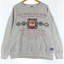 古着 90年代 NUTMEG NFL サンフランシスコ フォーティナイナーズ San Francisco 49ers プリントスウェットシャツ トレーナー USA製 メンズXL ヴィンテージ /eaa273691 【中古】 【220930】 【SS2309】