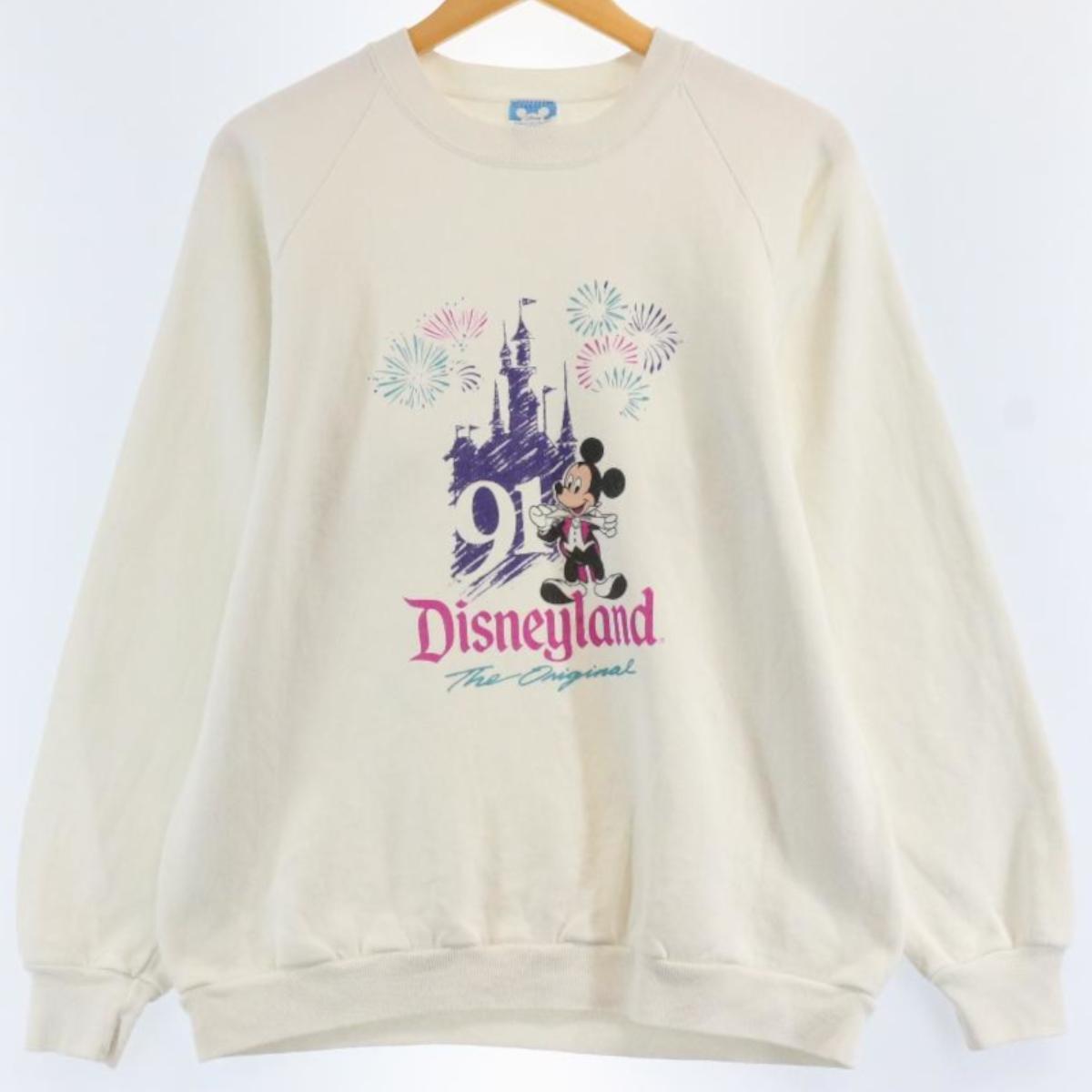 古着 90年代 DISNEY CHARACTER FASHIONS Disneyland 91MICKEY MOUSE ミッキーマウス キャラクタースウェットシャツ トレーナー USA製 メンズM ヴィンテージ /eaa273884 【中古】 【220818】