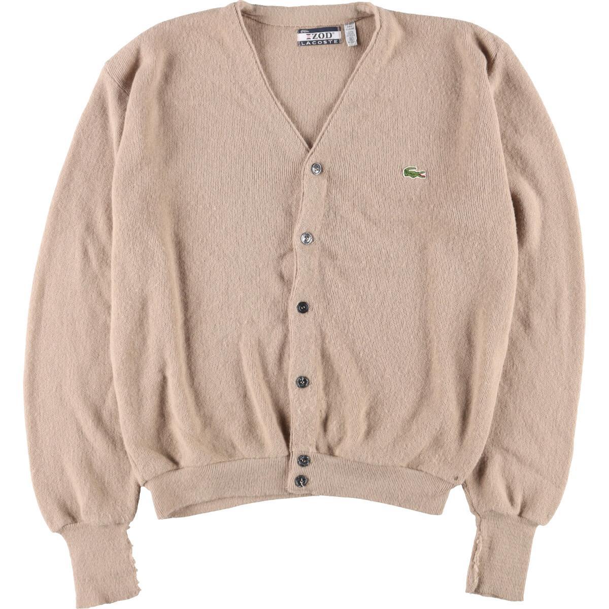 古着 70年代 ラコステ LACOSTE IZOD アクリルニットカーディガン メンズXL ヴィンテージ /eaa274313 【中古】 【220801】