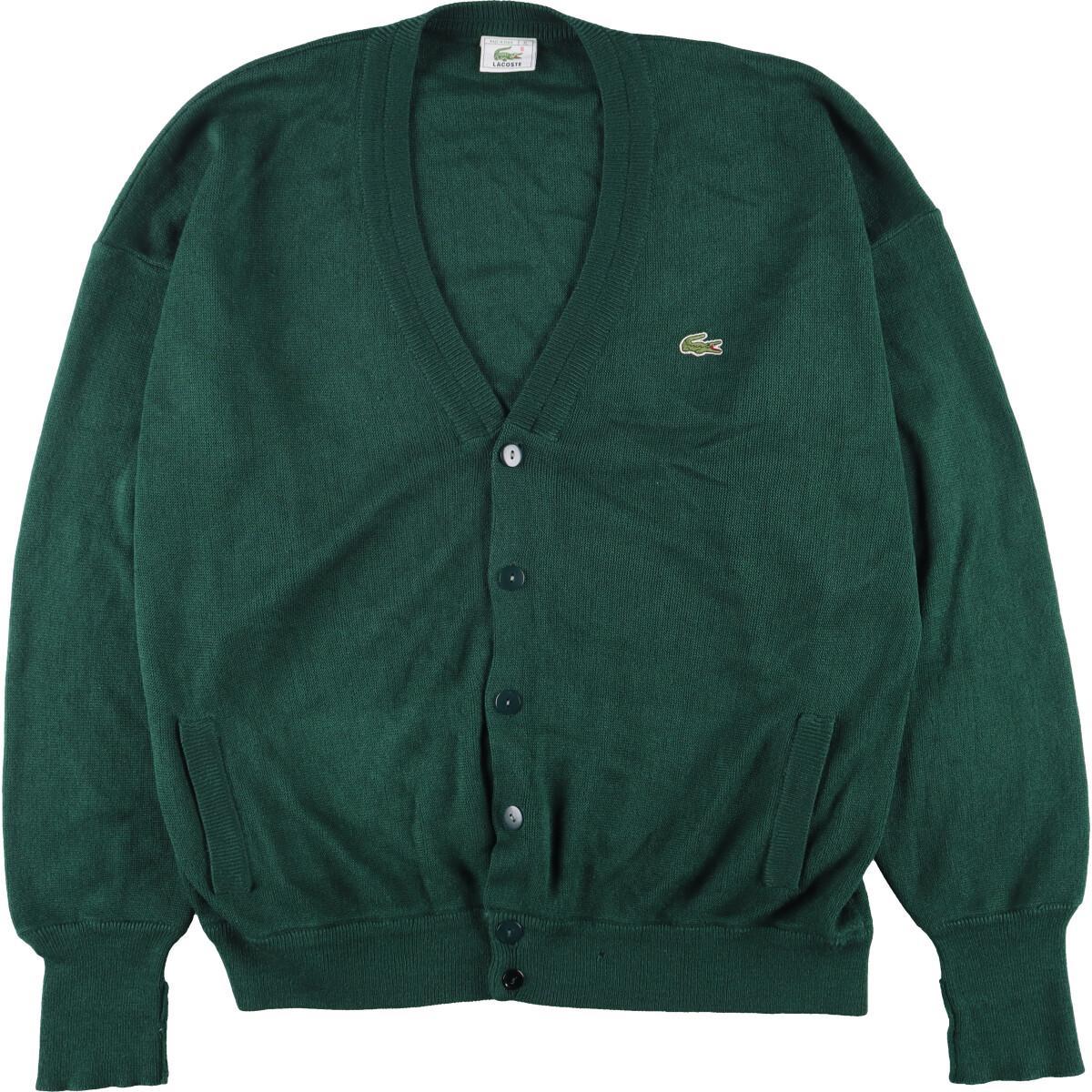 古着 80年代 ラコステ LACOSTE アクリルニットカーディガン メンズXL ヴィンテージ /eaa274315 【中古】 【220801】