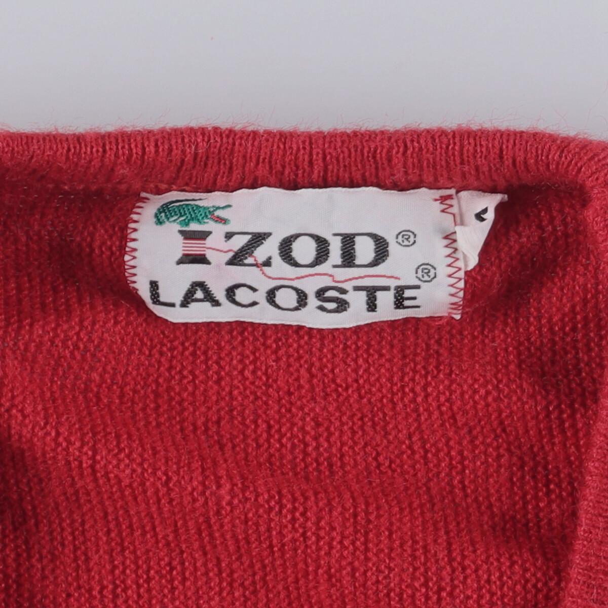 古着 70年代 ラコステ LACOSTE IZOD Vネック アクリルニットセーター USA製 メンズM ヴィンテージ /eaa276495 【中古】 【220813】