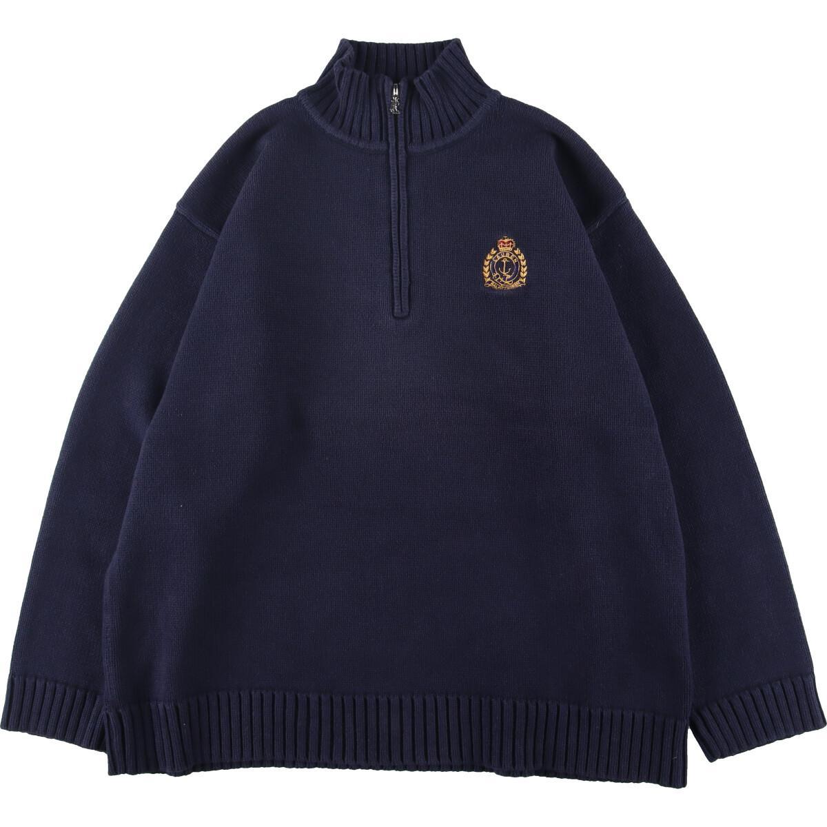 古着 ラルフローレン Ralph Lauren LAUREN ローレン コットンニットハーフジップセーター レディースL /eaa278626 【中古】 【220820】