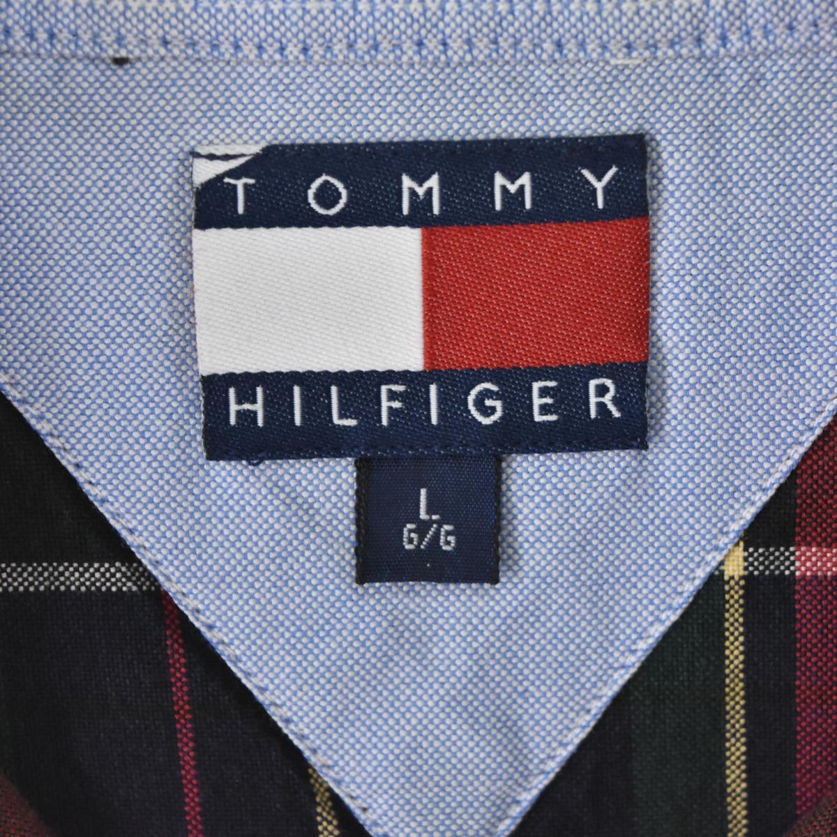 古着 トミーヒルフィガー TOMMY HILFIGER 長袖 ボタンダウンチェックシャツ メンズXL /eaa281110 【中古】 【220827】