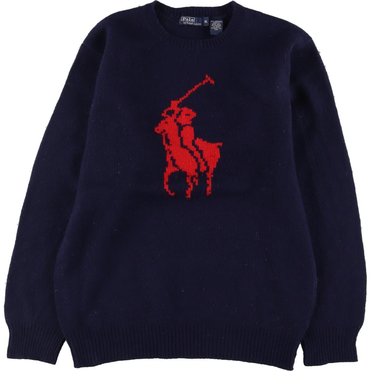 古着 ラルフローレン Ralph Lauren POLO by Ralph Lauren デカロゴ ビッグロゴ ウールニットセーター メンズM /eaa284355 【中古】 【220915】