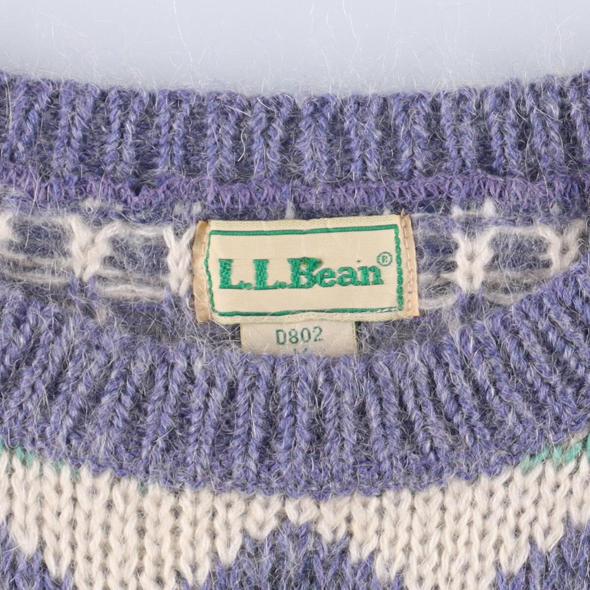 古着 80'S エルエルビーン L.L.Bean 総柄 モヘア×アクリルニットセーター レディースL ヴィンテージ /eaa301252 【中古】 【230108】【エルル】 【SS2403】 3