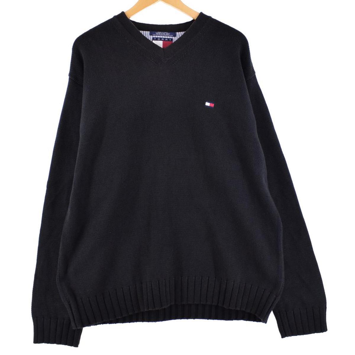 古着 トミーヒルフィガー TOMMY HILFIGER Vネック コットンニットセーター メンズXL /eaa301775 【中古】 【221223】