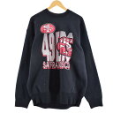 古着 90'S FAN SPORTS WEAR NFL 49ERS サンフランシスコフォーティナイナーズ プリントスウェットシャツ トレーナー USA製 メンズXL ヴィンテージ /eaa305729 【中古】 【230302】 【SS2309】