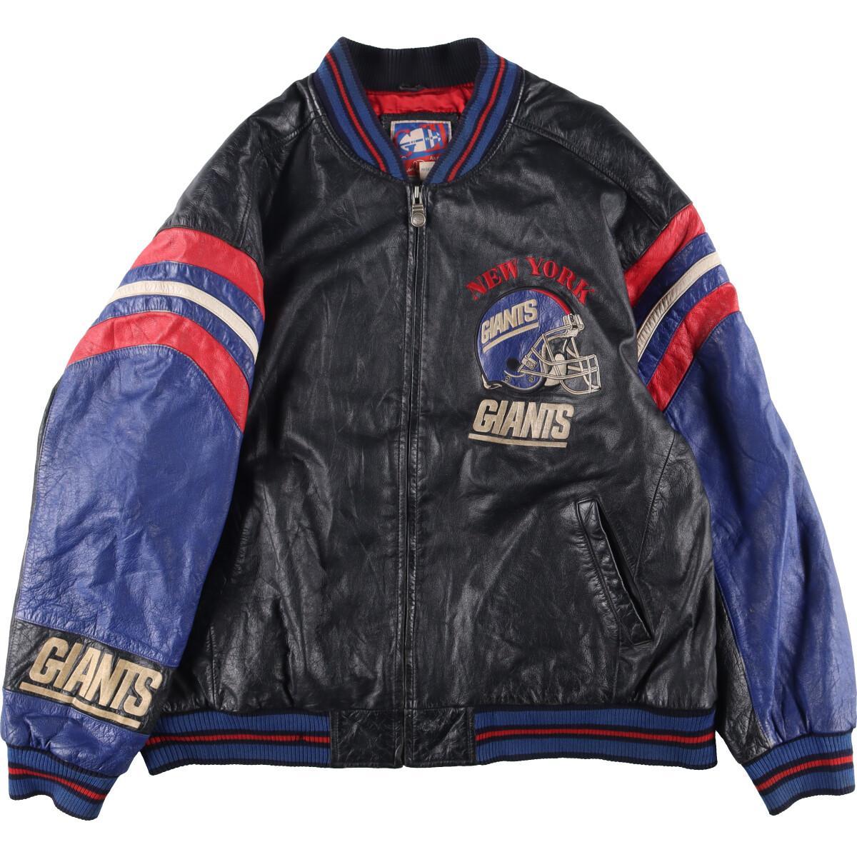 古着 Carl Banks G III NFL NEWYORK GIANTS ニューヨークジャイアンツ オールレザースタジャン バーシティジャケット メンズXXL /eaa315891 【中古】 【230302】