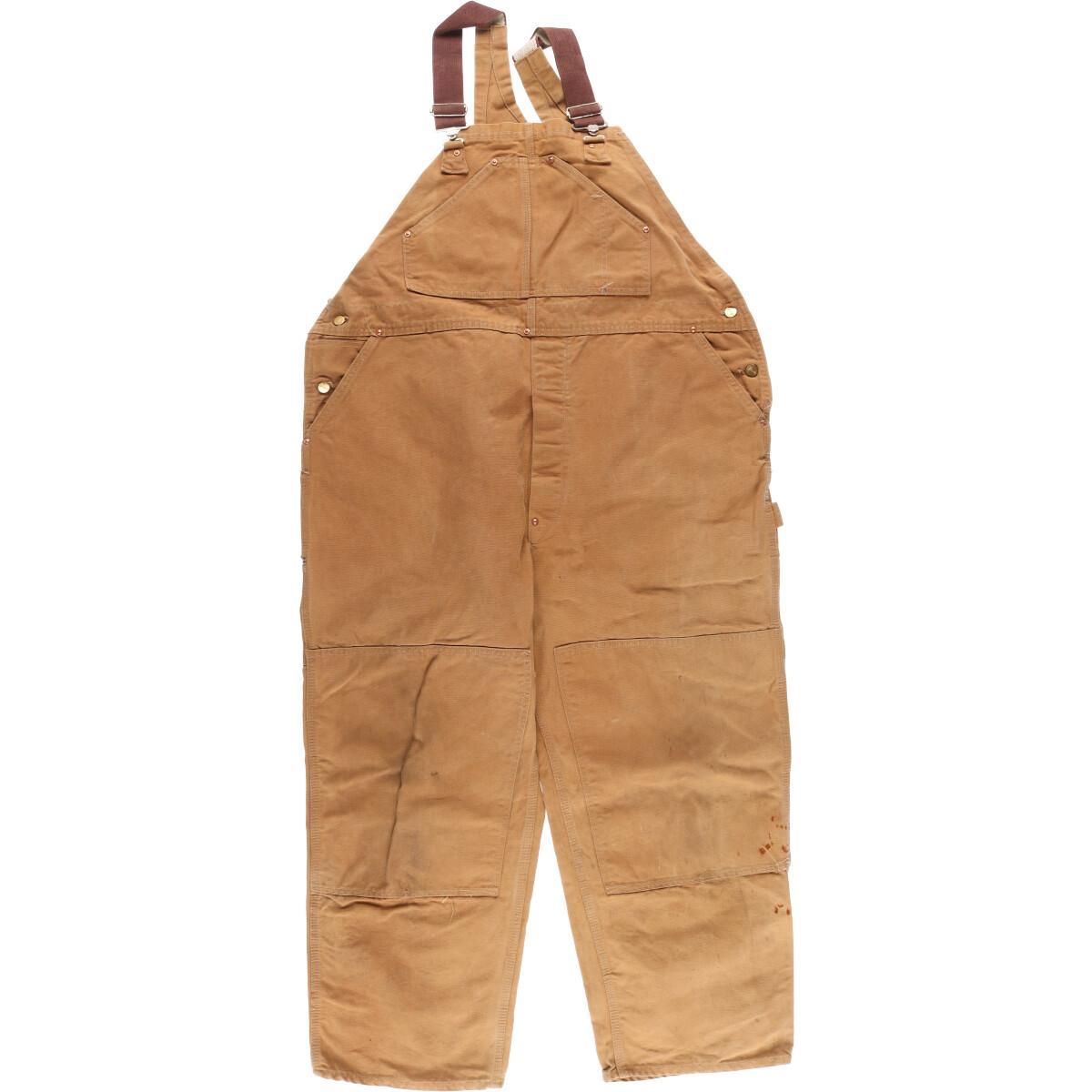 古着 ビッグサイズ 70年代 カーハート Carhartt プリントタグ ダック地 オーバーオール USA製 メンズw44 ヴィンテージ /eaa324516 【中古】 【230331】