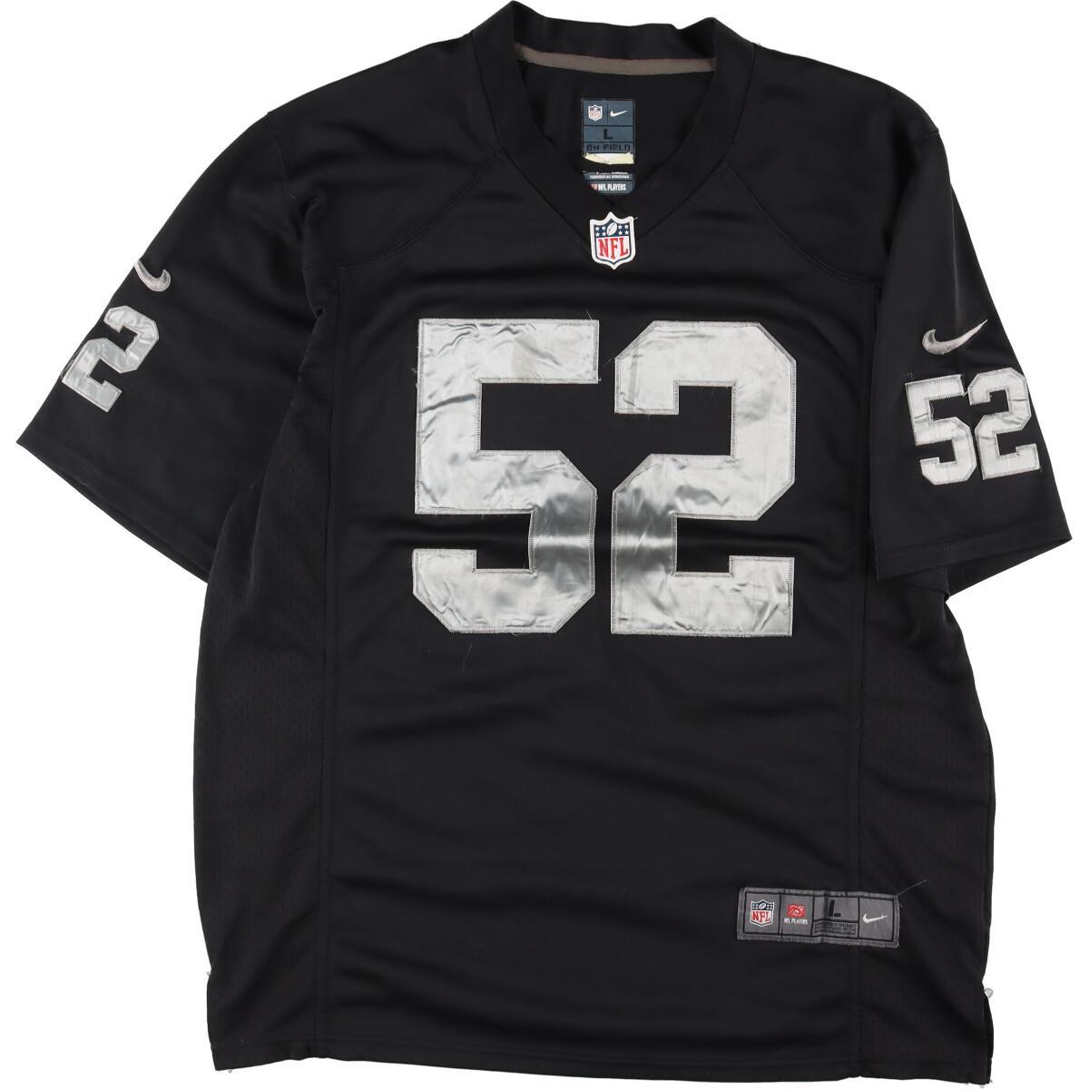 古着 ナイキ NIKE NFL OAKLAND RAIDERS オークランドレイダーズ Vネック ゲームシャツ フットボールシャツ メンズL /eaa325385 【中古】 【230409】