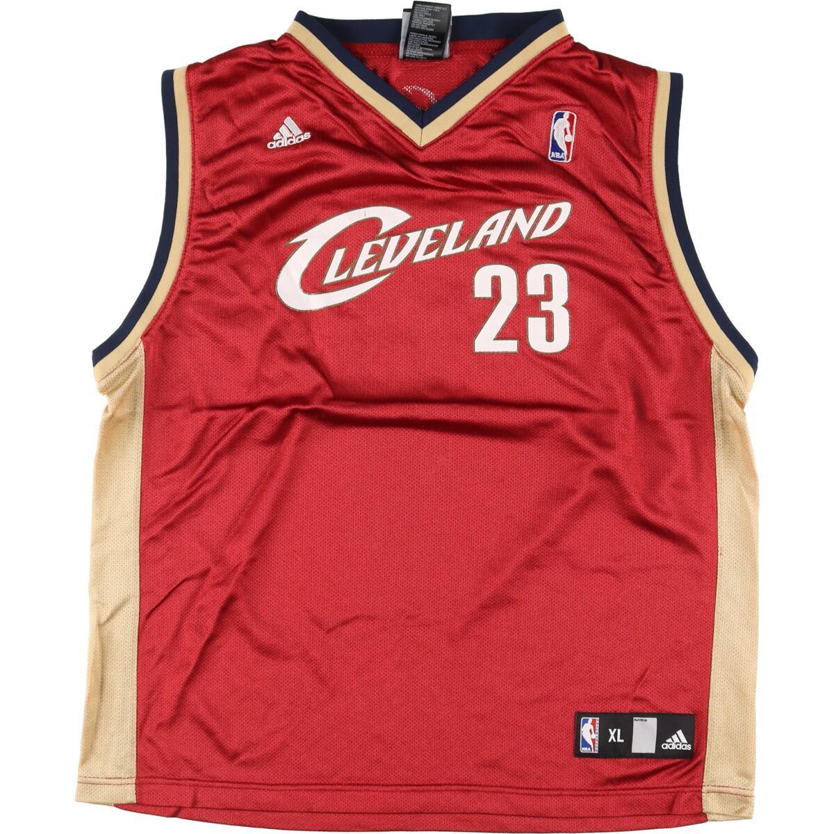 古着 アディダス adidas NBA CLEVELAND CAVALIERS クリーブランドキャバリアーズ Vネック メッシュ ゲームシャツ レプリカユニフォーム メンズM /eaa326914 【中古】 【230407】 【SS2309】