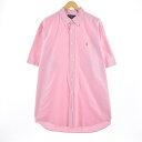 古着 ビックサイズ ラルフローレン Ralph Lauren CLASSIC FIT クラシックフィット 半袖 ボタンダウンシャツ メンズXXXL /eaa328082 【中古】 【230502】 【SS2309】