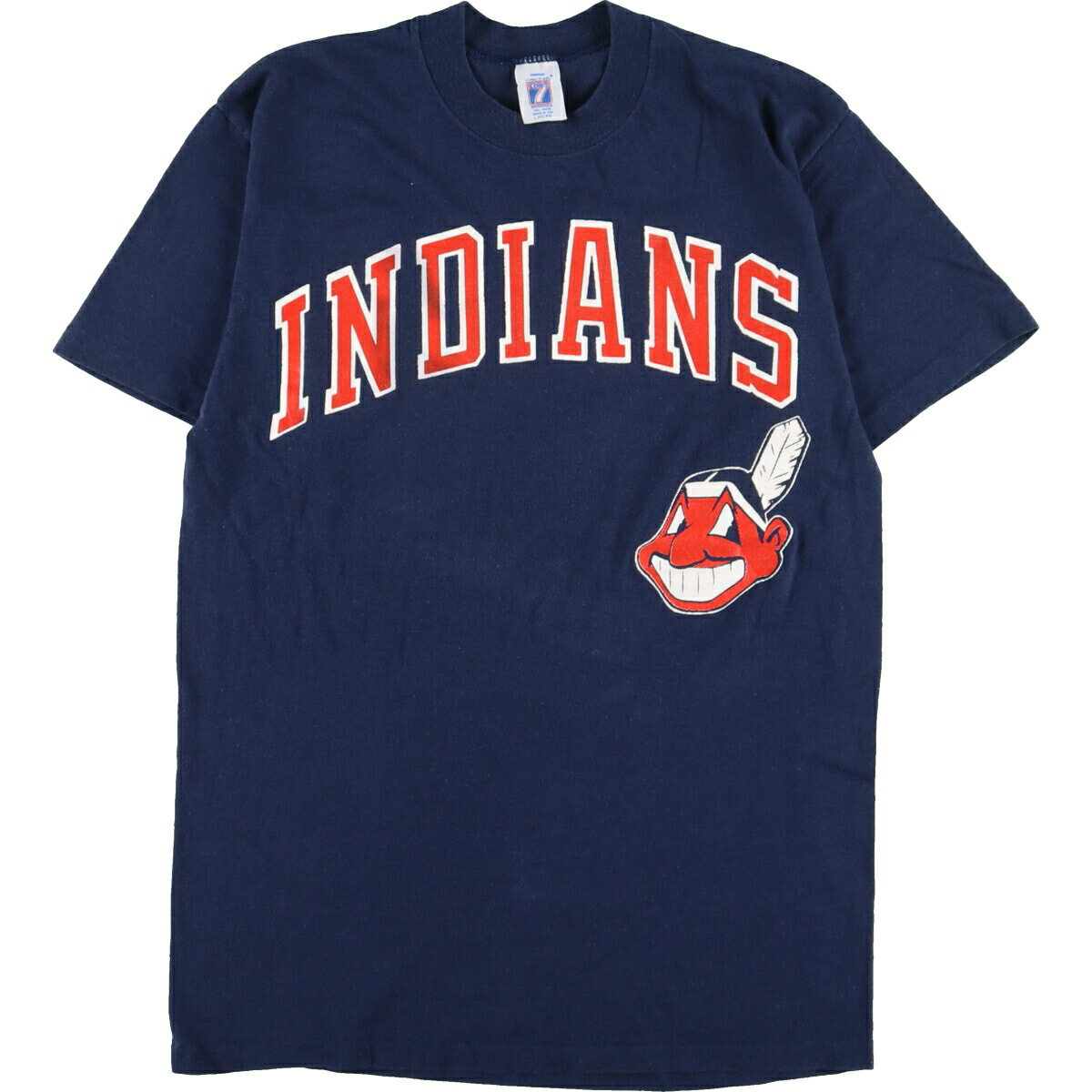 古着 80年代 LOGO7 MLB CLEVELAND INDIANS クリーブランドインディアンス スポーツプリントTシャツ USA製 メンズM ヴィンテージ /eaa330160 【中古】 【230604】
