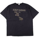 古着 ヘインズ Hanes Harley-Davidson ハーレーダビッドソン 両面プリント モーターサイクル バイクTシャツ USA製 メンズXXL /eaa332338 【中古】 【230430】