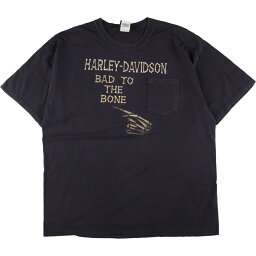 古着 ヘインズ Hanes Harley-Davidson ハーレーダビッドソン 両面プリント モーターサイクル バイクTシャツ USA製 メンズXXL /eaa332338 【中古】 【230430】