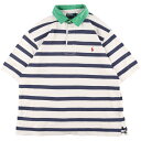 古着 ラルフローレン Ralph Lauren POLO by Ralph Lauren ボーダー柄 半袖 ラガーシャツ メンズXL /eaa332730 【中古】 【230428】