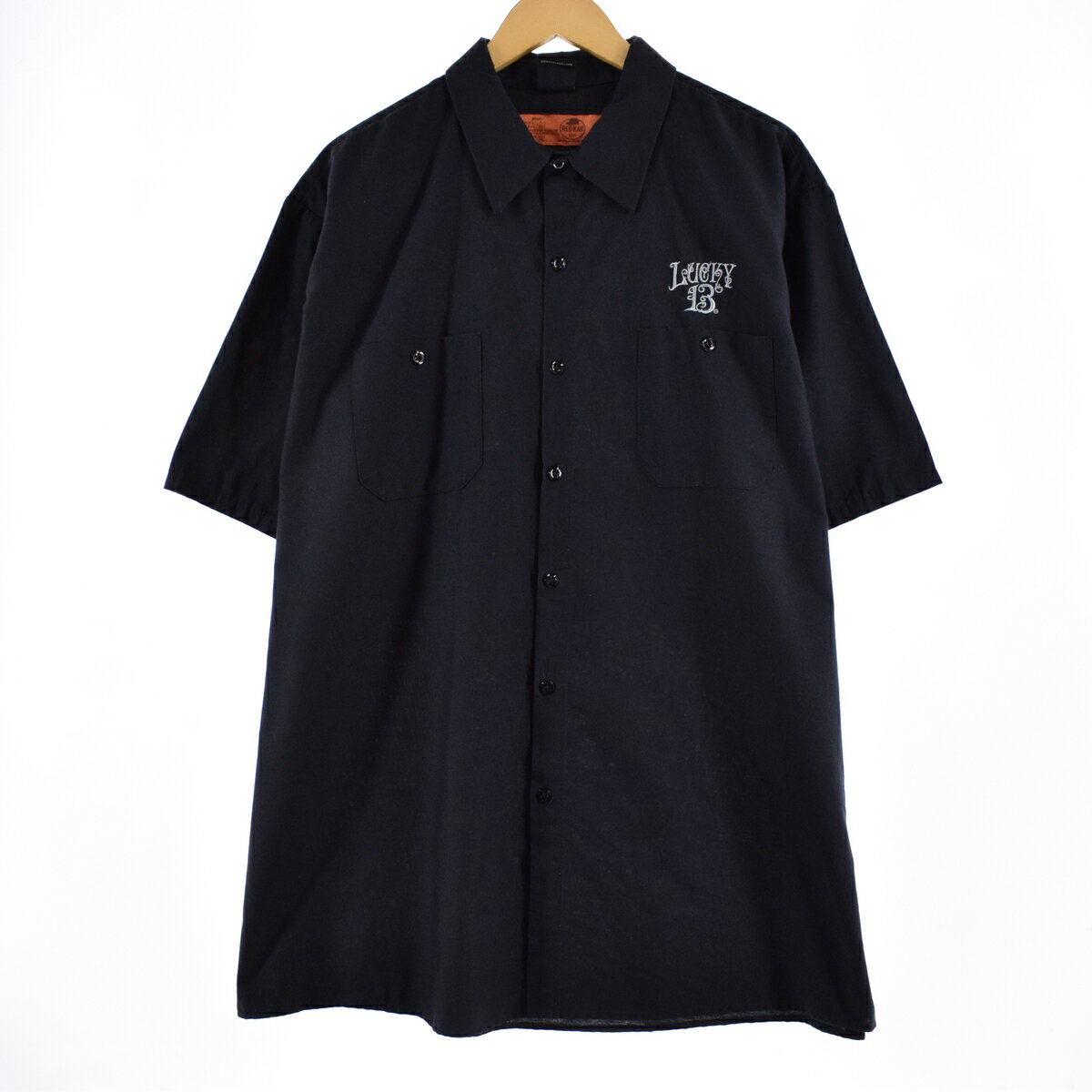 古着 レッドキャップ Red kap LUCKY13 バックプリント 半袖 ワークシャツ メンズXXL /eaa333756 【中古】 【230502】 【LP2311】
