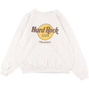 古着 80 039 S ヘインズ HARD ROCK CAFE ハードロックカフェ プリントスウェットシャツ トレーナー USA製 メンズM ヴィンテージ /eaa335478 【中古】 【230517】