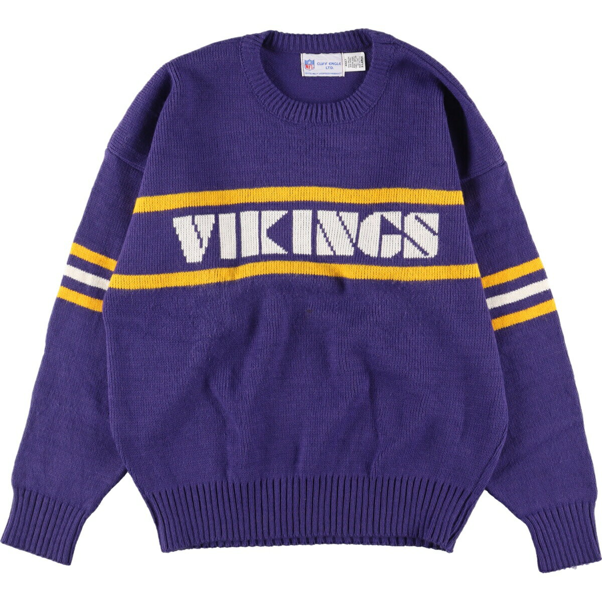 古着 CLIFF ENGLE NFL MINNESOTA VIKINGS ミネソタバイキングス ウールニットセーター USA製 メンズXL /eaa335882 【中古】 【231020】 【SS2403】