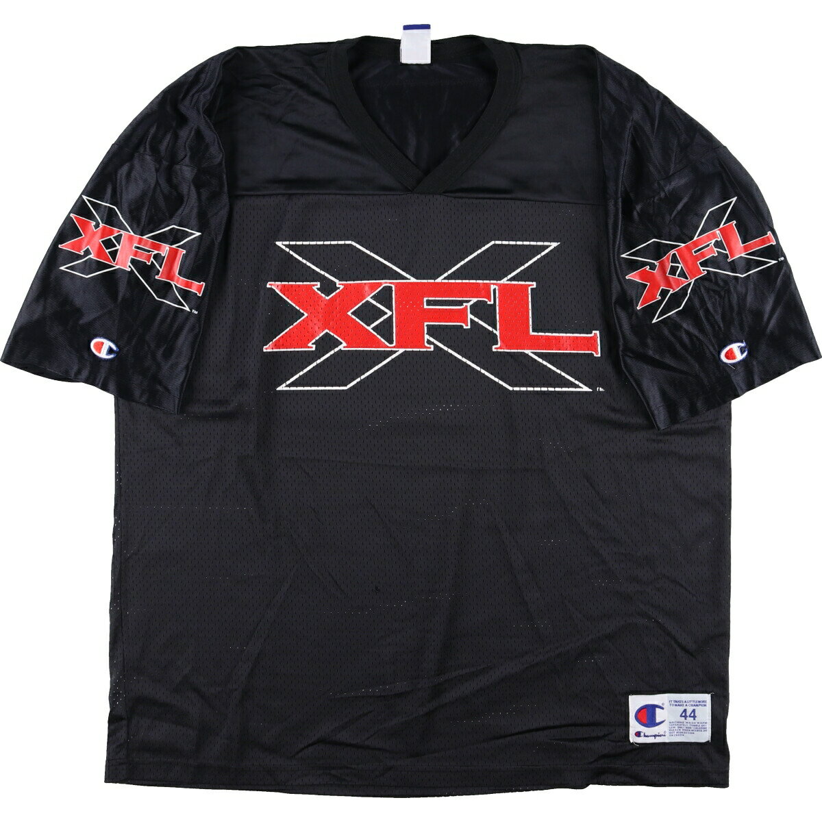 古着 チャンピオン Champion XFL Vネック メッシュ ゲームシャツ フットボールシャツ メンズXL /eaa338062 【中古】 …