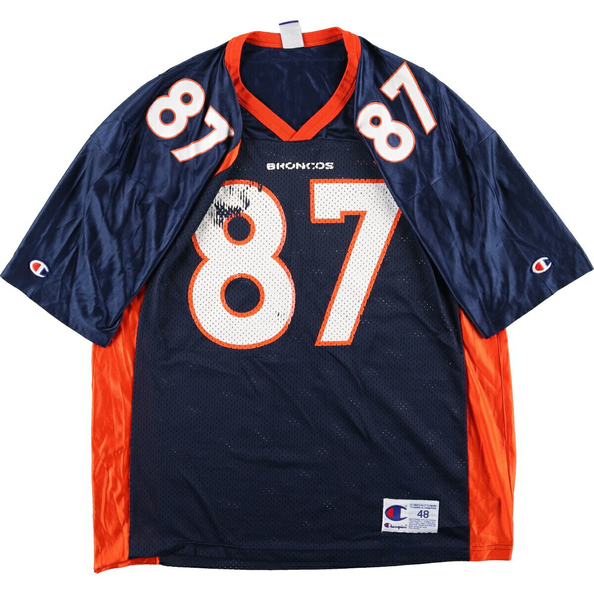 古着 チャンピオン Champion NFL DENVER BRONCOS デンバーブロンコス ゲームシャツ フットボールシャツ..