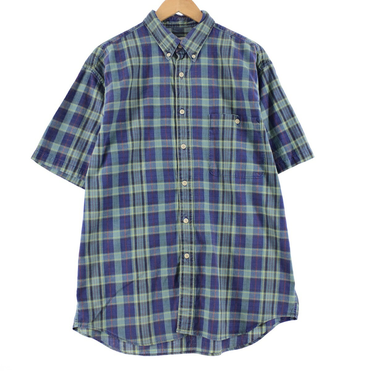 古着 エディーバウアー Eddie Bauer 半袖 ボタンダウン チェックシャツ メンズL /eaa340825 【中古】 【230708】のサムネイル