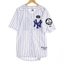 古着 マジェスティック majestic MLB NY YANKEES ニューヨークヤンキース ゲームシャツ ベースボールシャツ USA製 メンズL /eaa343516 【中古】 【230623】