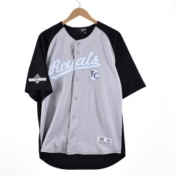 古着 MLB KANSAS CITY ROYALS カンザスシティロイヤルズ ゲームシャツ ベースボールシャツ メンズL /eaa343797 【中古】 【230613】