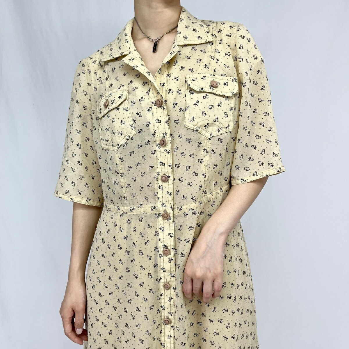 古着 花柄 半袖 フレア ワンピース レディースM /eaa346526 【中古】 【230707】 【エルル】 【SS2506_10】