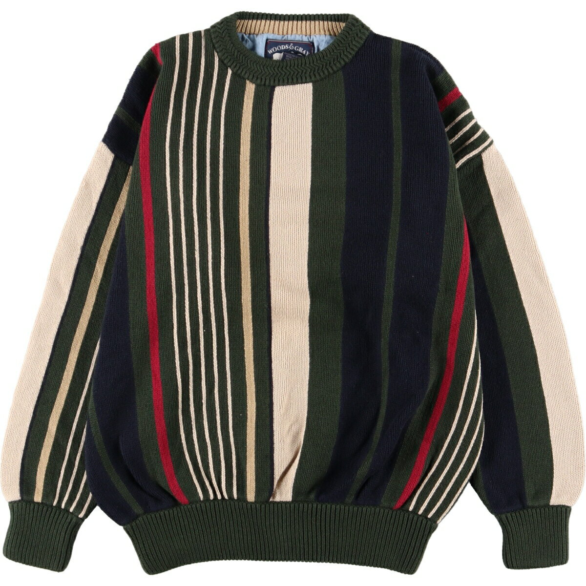 古着 WOODS GRAY マルチストライプ コットンニットセーター メンズL /eaa347018 【中古】 【230911】 【SS2406】のサムネイル