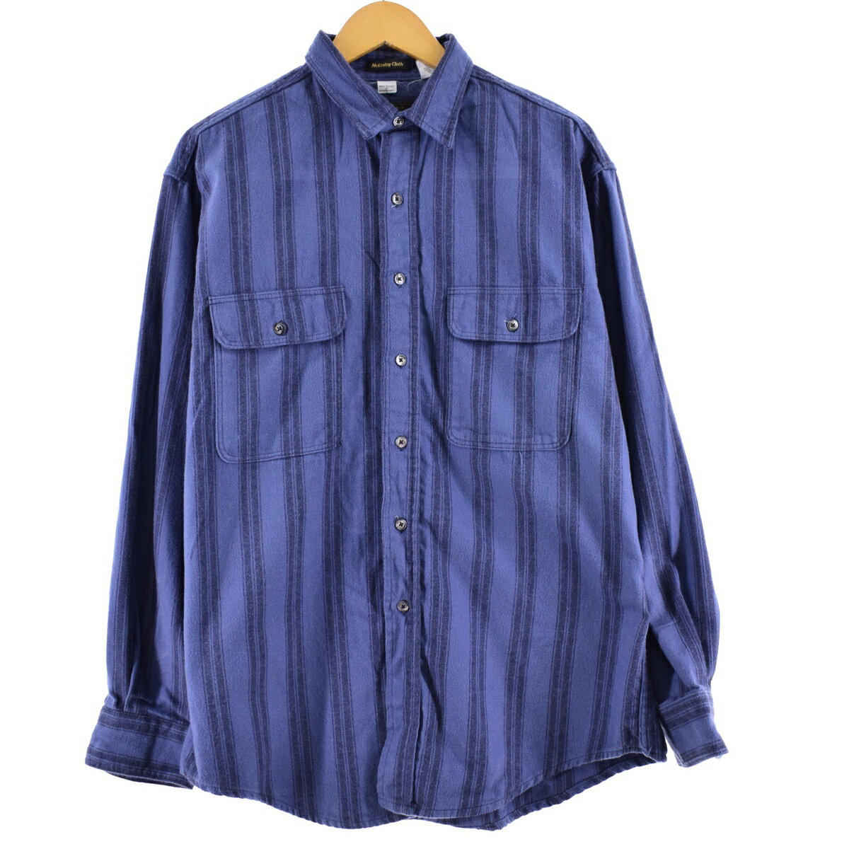 古着 70年代 エディーバウアー Eddie Bauer ストライプ柄 長袖 シャモアクロスシャツ USA製 メンズXL ヴィンテージ /eaa347968 【中古】 【230625】のサムネイル