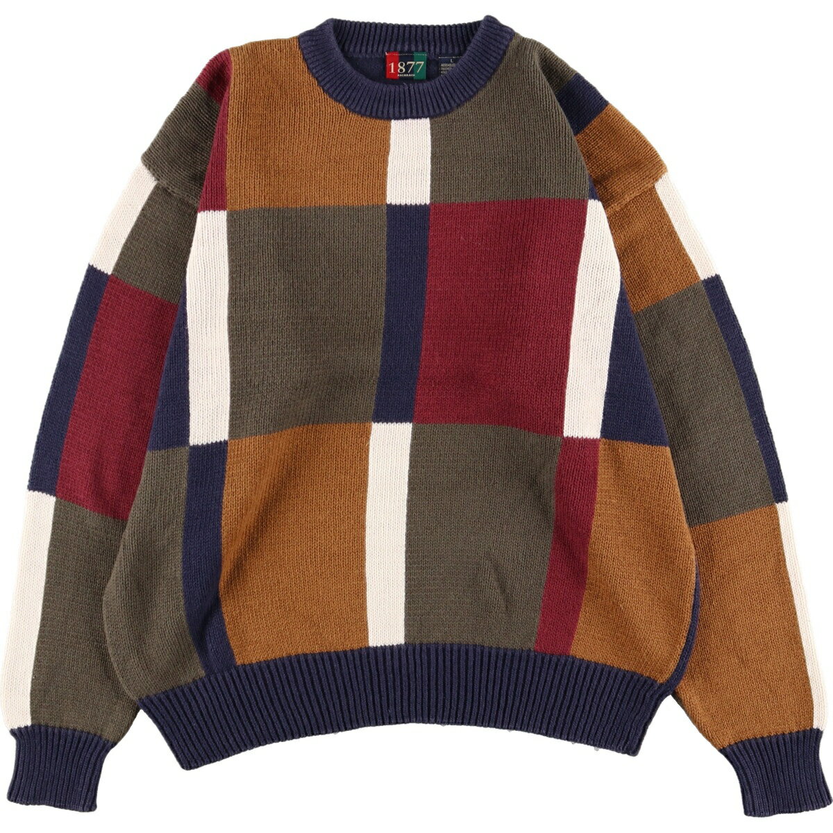 古着 BACHRACH 総柄 コットンニットセーター メンズL /eaa348820 【中古】 【231120】
