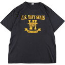 古着 デルタ DELTA U.S.NAVY SEALS プリントTシャツ メンズL /eaa349458 【中古】 【230707】