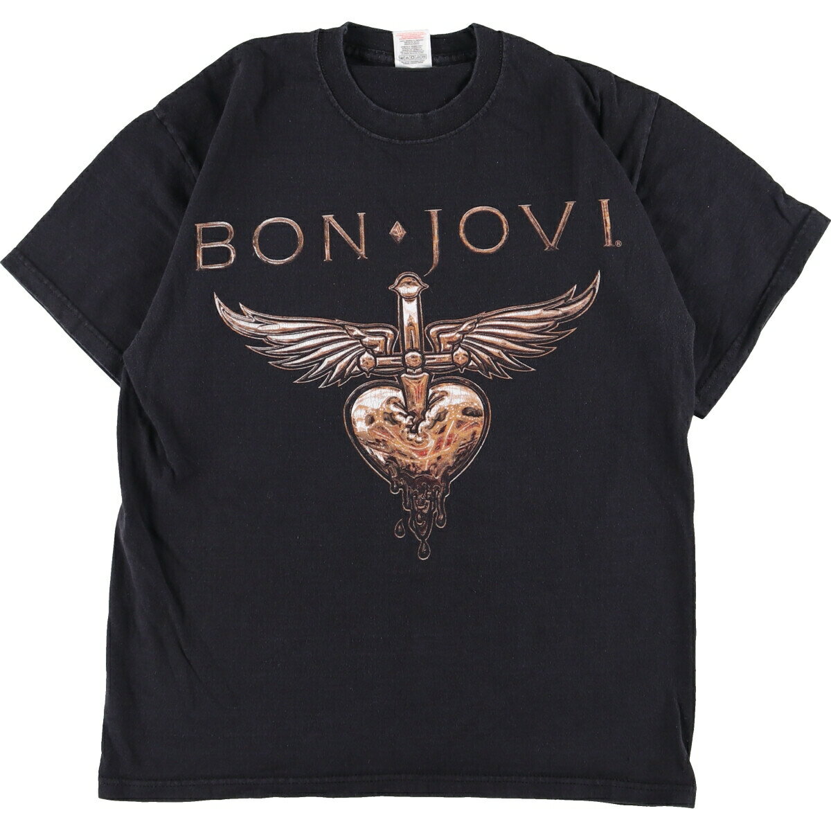 古着 フルーツオブザルーム FRUIT OF THE LOOM BON JOVI ボンジョヴィ 両面プリント バンドTシャツ バンT メンズM /eaa350933 【中古】 【230709】