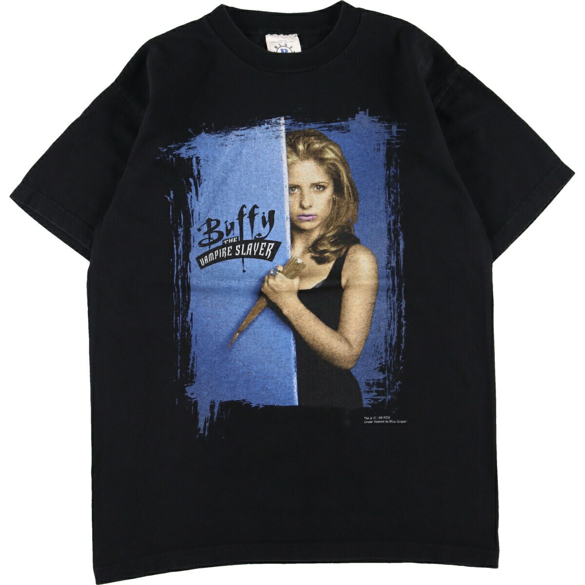 古着 90年代 BLUE GRAPE BUFFY THE VAMPIRE SLAYER バフィー 恋する十字架 両面プリント テレビドラマ 映画 ムービーTシャツ USA製 メンズM ヴィンテージ /eaa355738 【中古】 【230723】