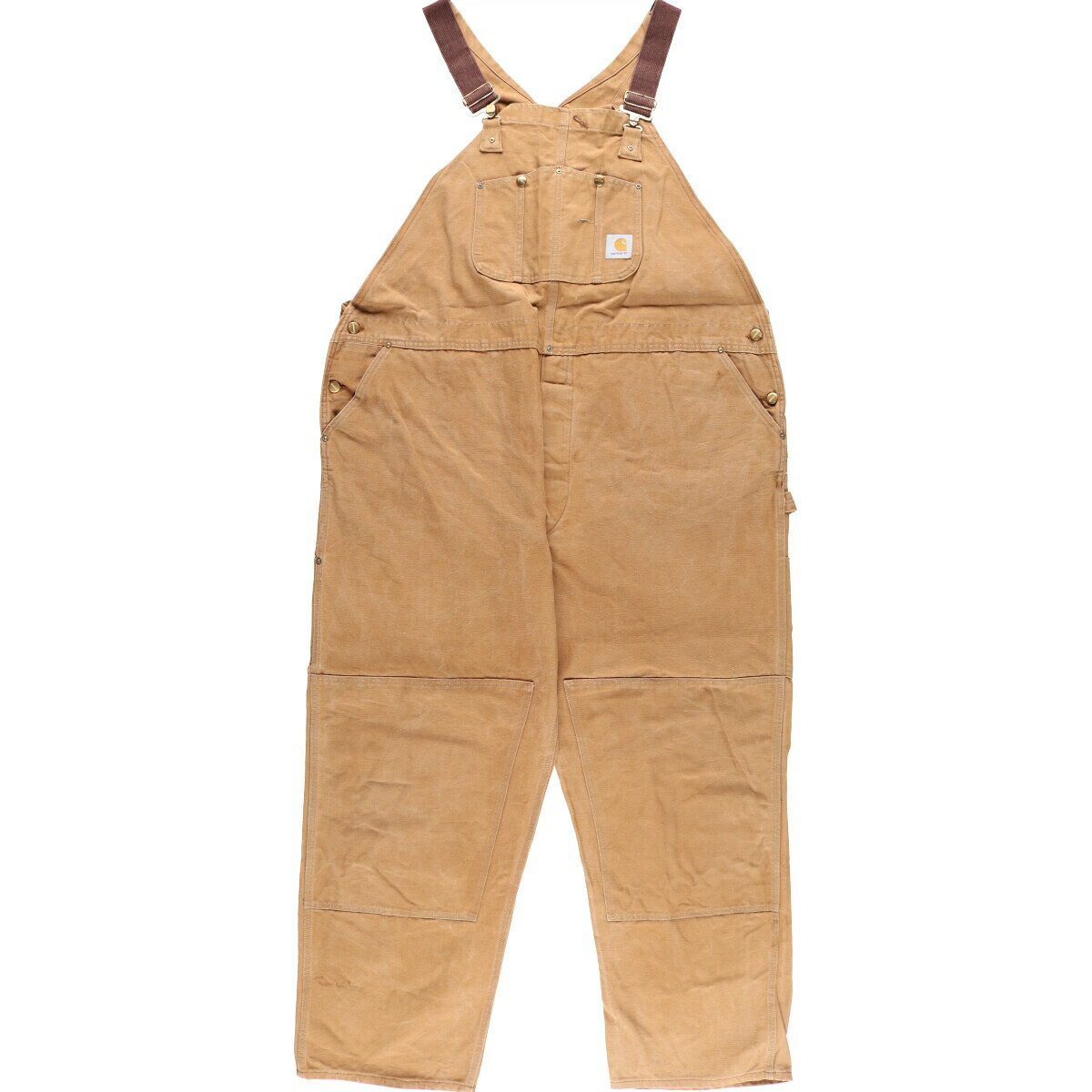 古着 ビッグサイズ 80年代 カーハート Carhartt ダブルニー ダック地 オーバーオール USA製 メンズw53 ヴィンテージ /eaa361484 【中古】 【230814】