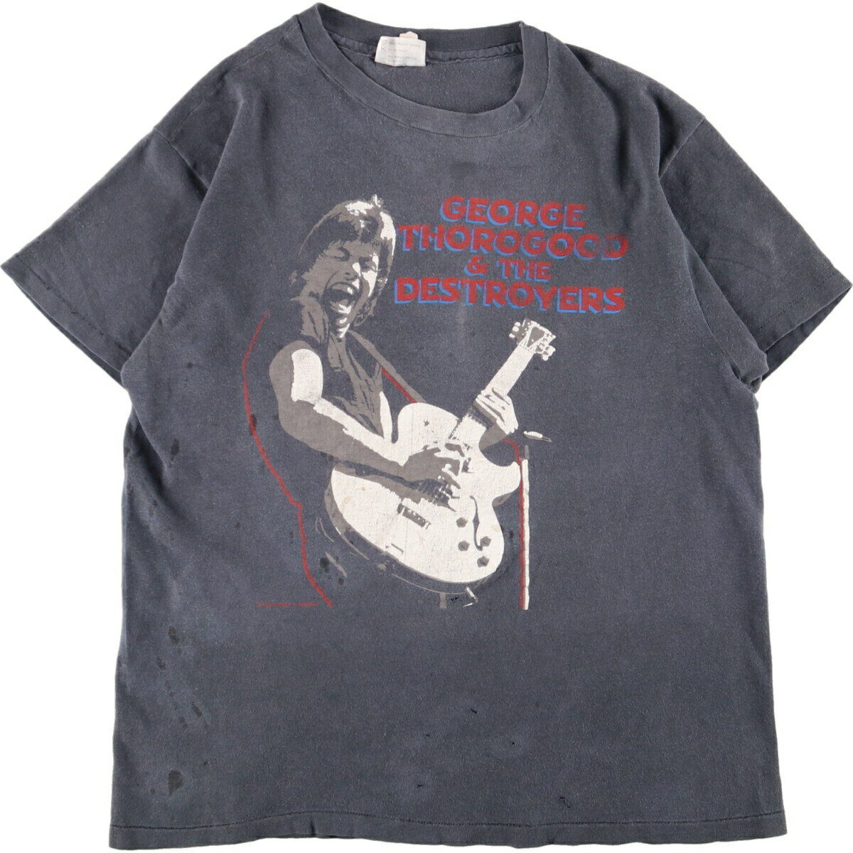 古着 80 039 S ヘインズ Hanes GEORGE THOROGOOD THE DESTROYERS MAVERICK TOUR 1985 両面プリント バンドTシャツ バンT USA製 メンズM ヴィンテージ /eaa362953 【中古】 【230826】