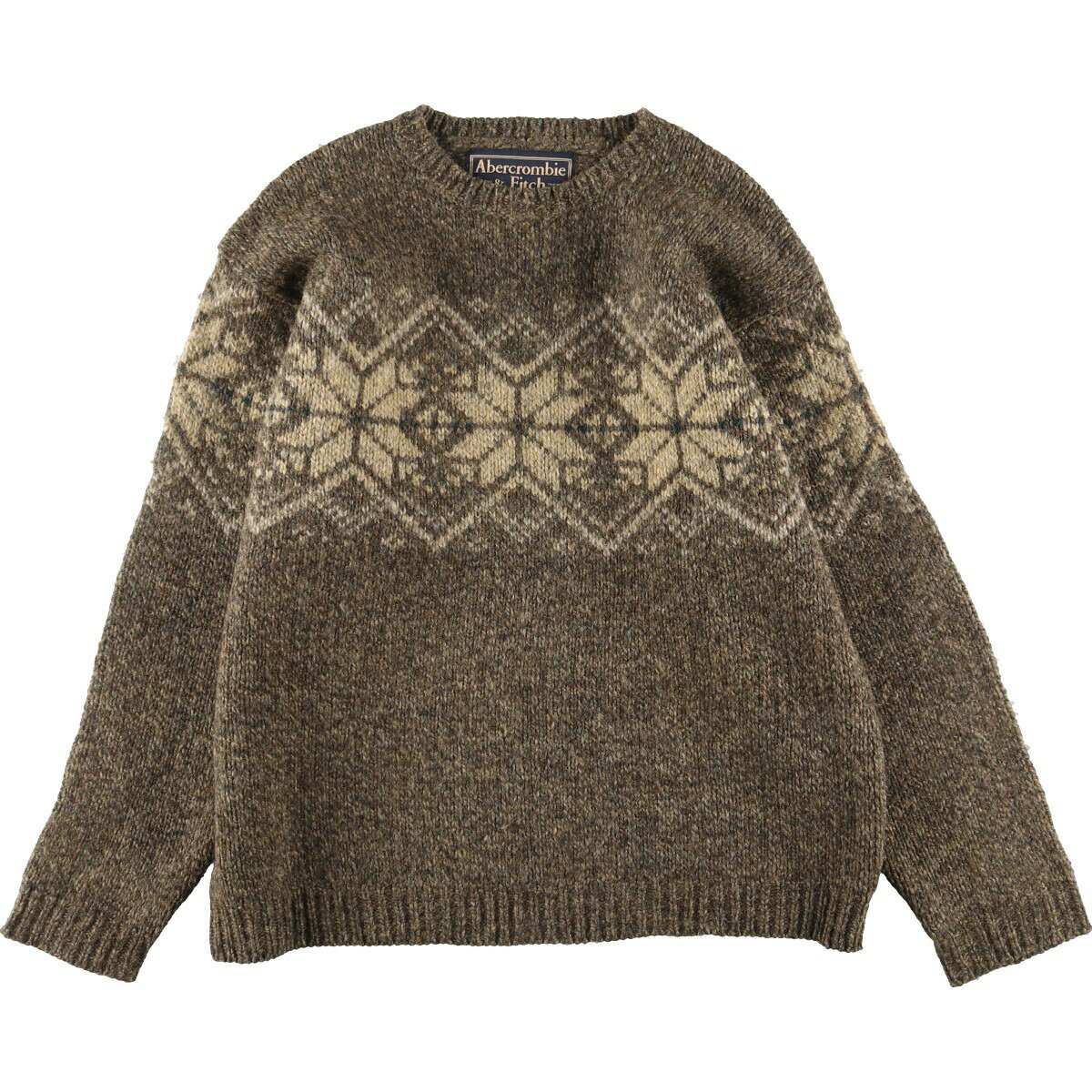 古着 アバクロンビーアンドフィッチ Abercrombie&Fitch 総柄 ウールニットセーター メンズM /eaa365916 【中古】 【231207】
