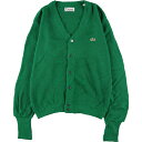 古着 70'S ラコステ LACOSTE IZOD アクリルニットカーディガン メンズL ヴィンテージ /eaa366722 【中古】 【230828】