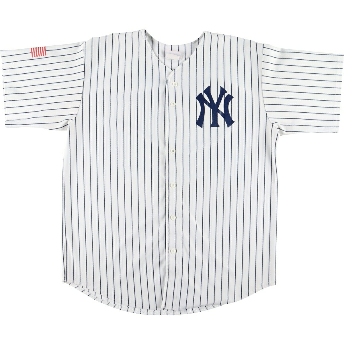 ＼30%OFF／古着 TEAMWORK MLB NEW YORK YANKEES ニューヨークヤンキース ゲームシャツ ベースボールシャツ メンズXXL /eaa369400  