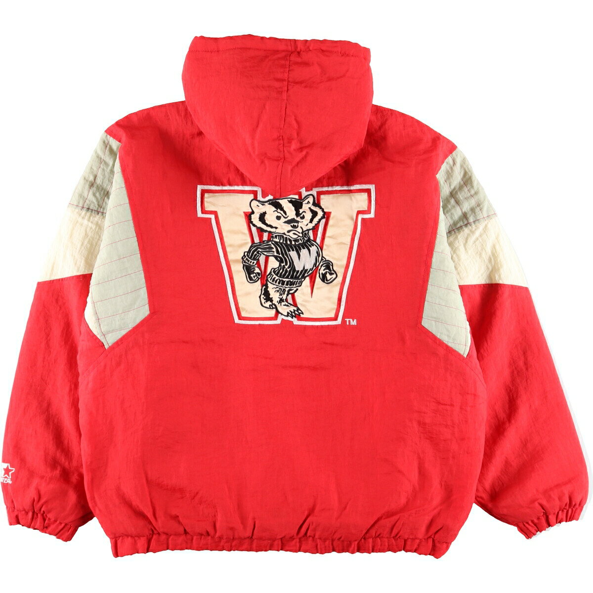 古着 90'S スターター Starter WISCONSIN カレッジ ウィスコンシン大学 中綿パーカー パファージャケット メンズXL /eaa373343 【中古】 【231029】 ss2503_10
