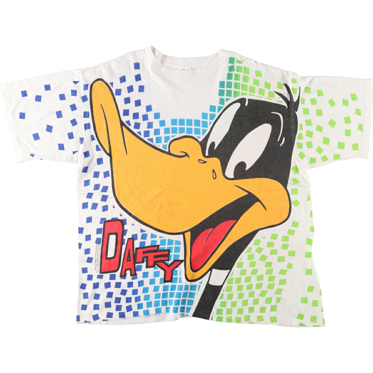 古着 90'S SUN SPORTSWEAR LOONEY TUNES ルーニーテューンズ ダフィーダック 大判プリント 両面プリント キャラクタープリントTシャツ USA製 メンズXXL ヴィンテージ /eaa374266  