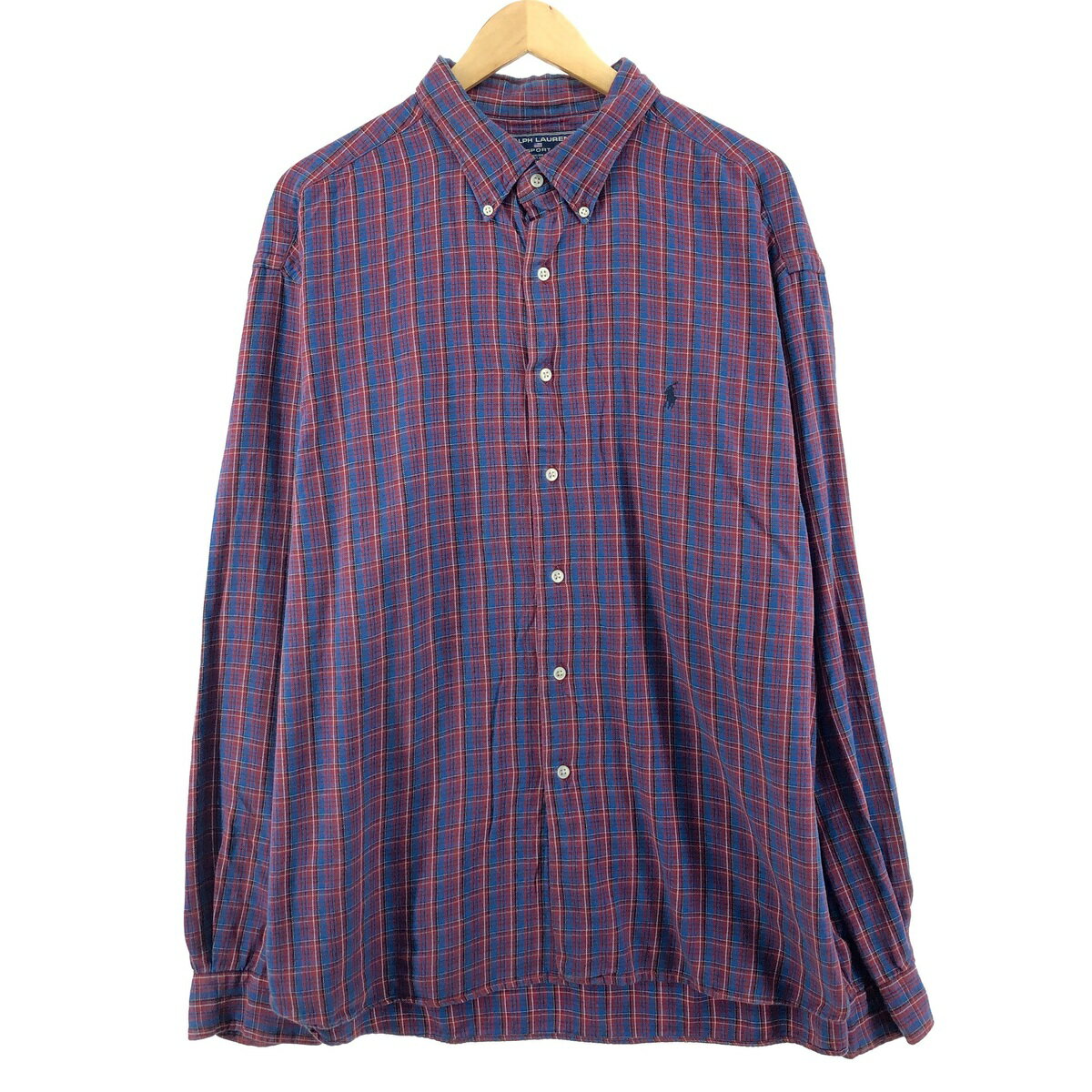 古着 ラルフローレン Ralph Lauren Ralph Lauren チェック柄 長袖 ボタンダウン ライトネルシャツ メンズXXL /eaa375598 【中古】 【231007】【P2308】 【SS2403】