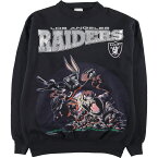 古着 90'S タルテックス TULTEX NFL LOS ANGELES RAIDERS ロサンゼルスレイダーズ LOONEY TUNES ルーニーテューンズ キャラクタースウェットシャツ トレーナー USA製 メンズL ヴィンテージ /eaa377260 【中古】 【231013】